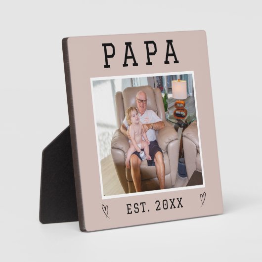 Rustikal Personalisiert Opa Foto Plaque Fotoplatte (Vorderseite)
