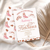 Rustikal Pink Boot Cowgirl First Rodeo 1. Geburtst Einladung