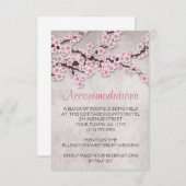 Rustikal Pink Cherry Blossom Unterkunft Karten (Vorne/Hinten)