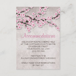 Rustikal Pink Cherry Blossom Unterkunft Karten