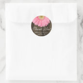 Rustikal Pink Daisy Wedding Danke Sticker (Tasche)