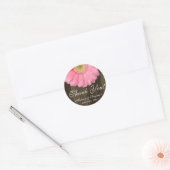 Rustikal Pink Daisy Wedding Danke Sticker (Umschlag)