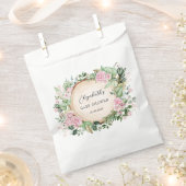 Rustikal Pink Garden Rose Grüne Girl Babydusche Geschenktütchen (Ausgeschnitten)