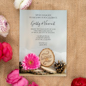 Rustikal Pink Gerber Daisy Woodland Engagement Par Einladung