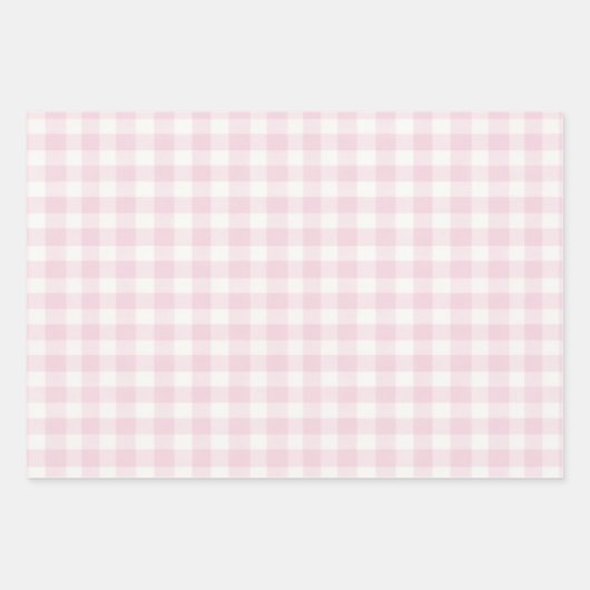 Rustikal Pink Gingham Kariert Geschenkpapier Set (Vorderseite 2)