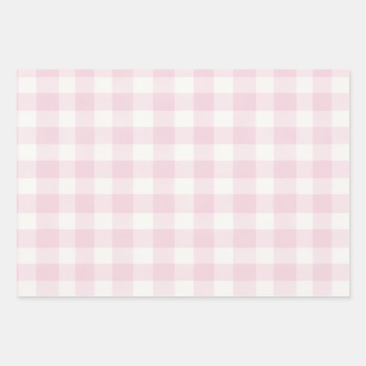Rustikal Pink Gingham Kariert Geschenkpapier Set (Vorderseite)