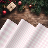 Rustikal Pink Gingham Kariert Geschenkpapier Set