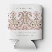 Rustikal Pink Green Floral Paisley Motif Wedding Dosenkühler (Rückseite)