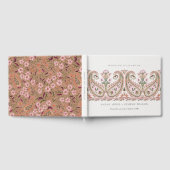 Rustikal Pink Green Floral Paisley Motif Wedding Gästebuch (Voll)