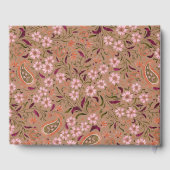 Rustikal Pink Green Floral Paisley Motif Wedding Gästebuch (Rückseite)