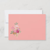 Rustikal Pink Pampas Wasserfarbe Handgestrichen RSVP Karte (Rückseite)