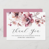 Rustikal Pink Wildblume 60. Geburtstag Vielen Dank (Vorne/Hinten)