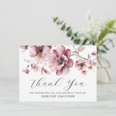 Rustikal Pink Wildblume 60. Geburtstag Vielen Dank (Stehend Vorderseite)