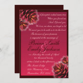 Rustikal-pinkfarbener Kiefernzapfen Hochzeitseinla Einladung (Vorne/Hinten)