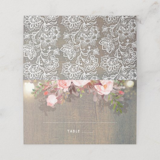 Rustikal Platzkarte (Außenseite Aufgefaltet)