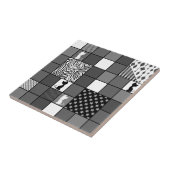 Rustikal, populär, schwarz und weiß, Patchwork, Si Fliese (Seite)