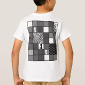 Rustikal, populär, schwarz und weiß, Patchwork, Si T-Shirt (Rückseite)