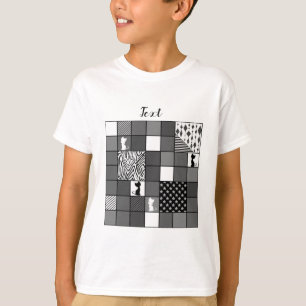 Rustikal, populär, schwarz und weiß, Patchwork, Si T-Shirt