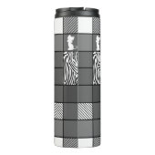 Rustikal, populär, schwarz und weiß, Patchwork, Si Thermosbecher (Rückseite)