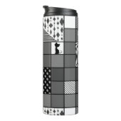 Rustikal, populär, schwarz und weiß, Patchwork, Si Thermosbecher (Nach rechts gedreht)