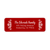 Rustikal-Red-Blüh-Rücksendeadressen-Aufkleber (Vorne)