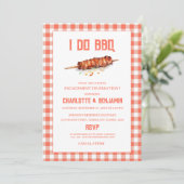 Rustikal Red Gingham I betreibt GRILLEN Engagement Einladung (Stehend Vorderseite)