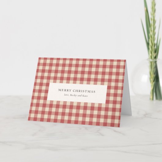 Rustikal Red Gingham Moderne Weihnachten (Vorderseite)