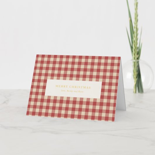 Rustikal Red Gingham Moderne Weihnachten (Vorderseite)