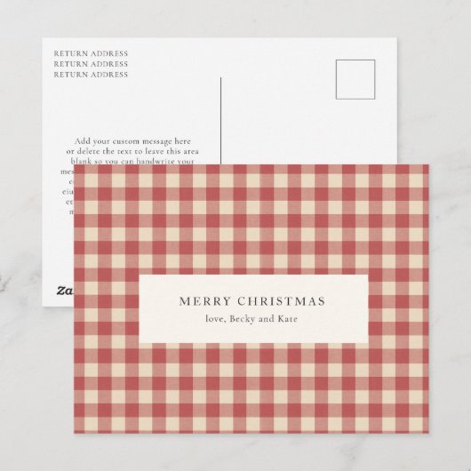 Rustikal Red Gingham Moderne Weihnachten (Vorne/Hinten)