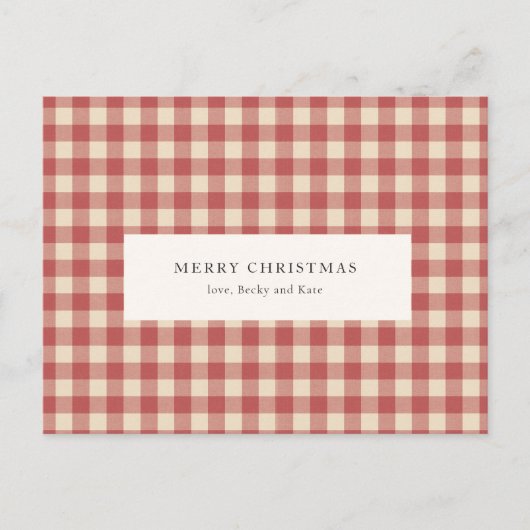 Rustikal Red Gingham Moderne Weihnachten (Vorderseite)