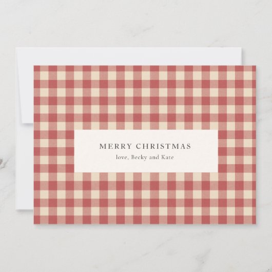Rustikal Red Gingham Moderne Weihnachten (Vorderseite)