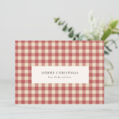 Rustikal Red Gingham Moderne Weihnachten (Stehend Vorderseite)