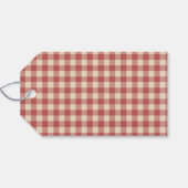 Rustikal Red Gingham Moderne Weihnachten Geschenkanhänger (Rückseite Horizontal)