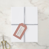 Rustikal Red Gingham Moderne Weihnachten Geschenkanhänger (Mit Garn)