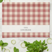 Rustikal Red Gingham Moderne Weihnachten Geschirrtuch (Gefaltet)