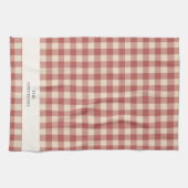 Rustikal Red Gingham Moderne Weihnachten Geschirrtuch (Horizontal)
