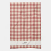 Rustikal Red Gingham Moderne Weihnachten Geschirrtuch (Vertikal)
