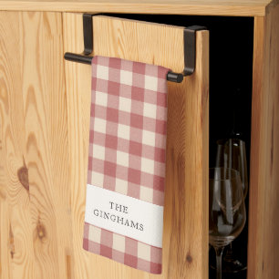 Rustikal Red Gingham Moderne Weihnachten Geschirrtuch
