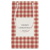 Rustikal Red Gingham Moderne Weihnachten Kleine Geschenktüte (Vorderseite)