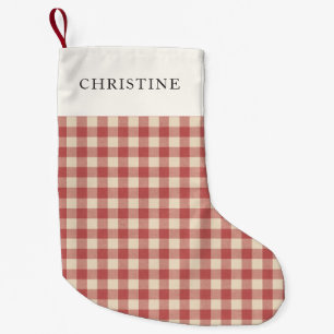Rustikal Red Gingham Moderne Weihnachten Kleiner Weihnachtsstrumpf