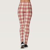 Rustikal Red Gingham Moderne Weihnachten Leggings (Rückseite)