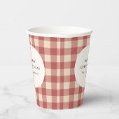 Rustikal Red Gingham Moderne Weihnachten Pappbecher (Rechts)