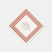 Rustikal Red Gingham Moderne Weihnachten Serviette (Ecke)