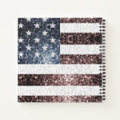 Rustikal Red White Blue Glitzern USA Flaggenmonogr Notizblock (Rückseite)