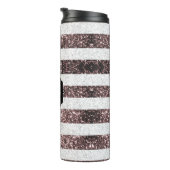 Rustikal Red White Blue Glitzern USA Flaggenmonogr Thermosbecher (Nach rechts gedreht)