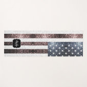 Rustikal Red White Blue Glitzern USA Flaggenmonogr Yogamatte (Vorderseite (Horizontal))