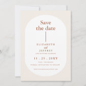 Rustikal Retro Boho Rust Terracotta Save the Date Ankündigung (Vorderseite)