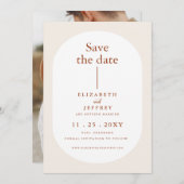 Rustikal Retro Boho Rust Terracotta Save the Date Ankündigung (Vorne/Hinten)