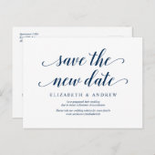 Rustikal, Rett des neuen Datums, Navy blau, versch Postkarte (Vorne/Hinten)