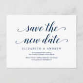 Rustikal, Rett des neuen Datums, Navy blau, versch Postkarte (Vorderseite)